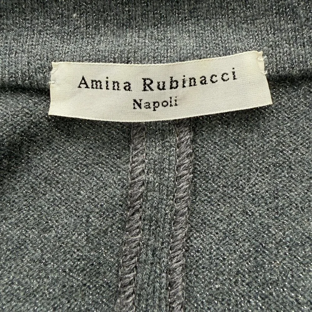 AMINA RUBINACCI Gray Cashmere Blazer Jacket Small - Picture 12 of 16